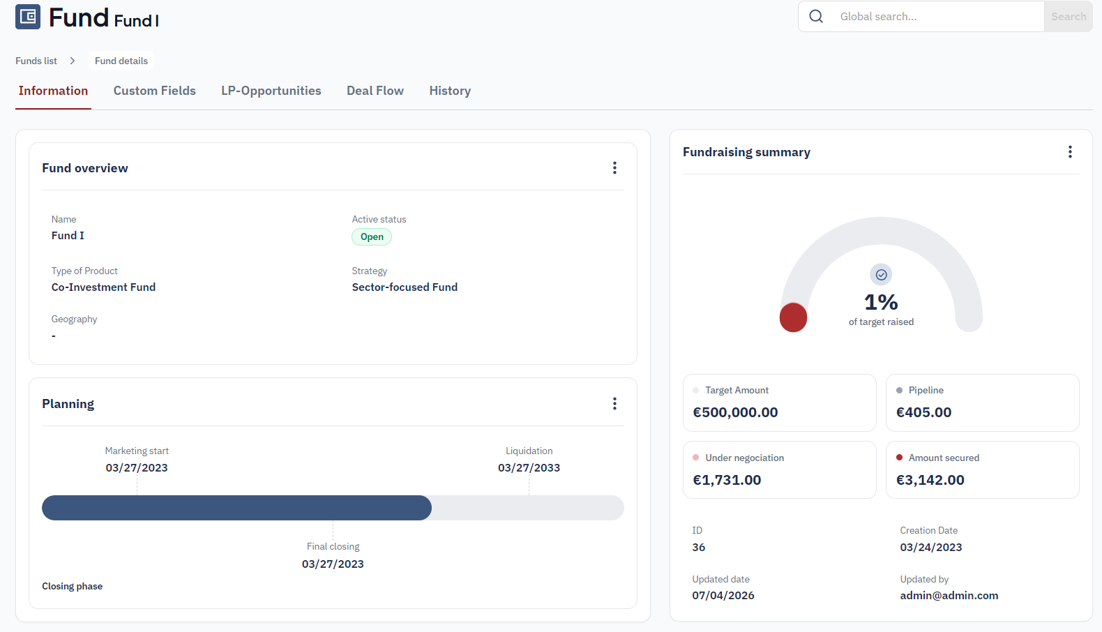 Page Fonds repensée & nouveaux KPIs