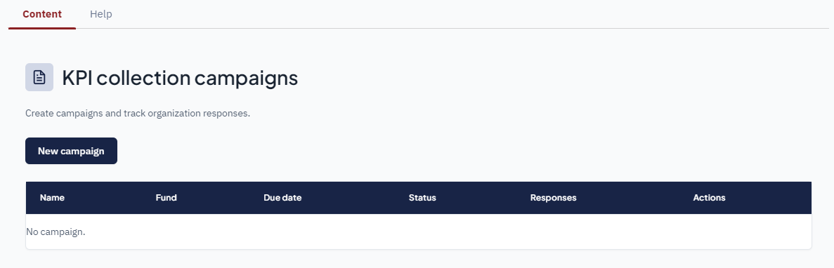 Campagnes de collecte KPI