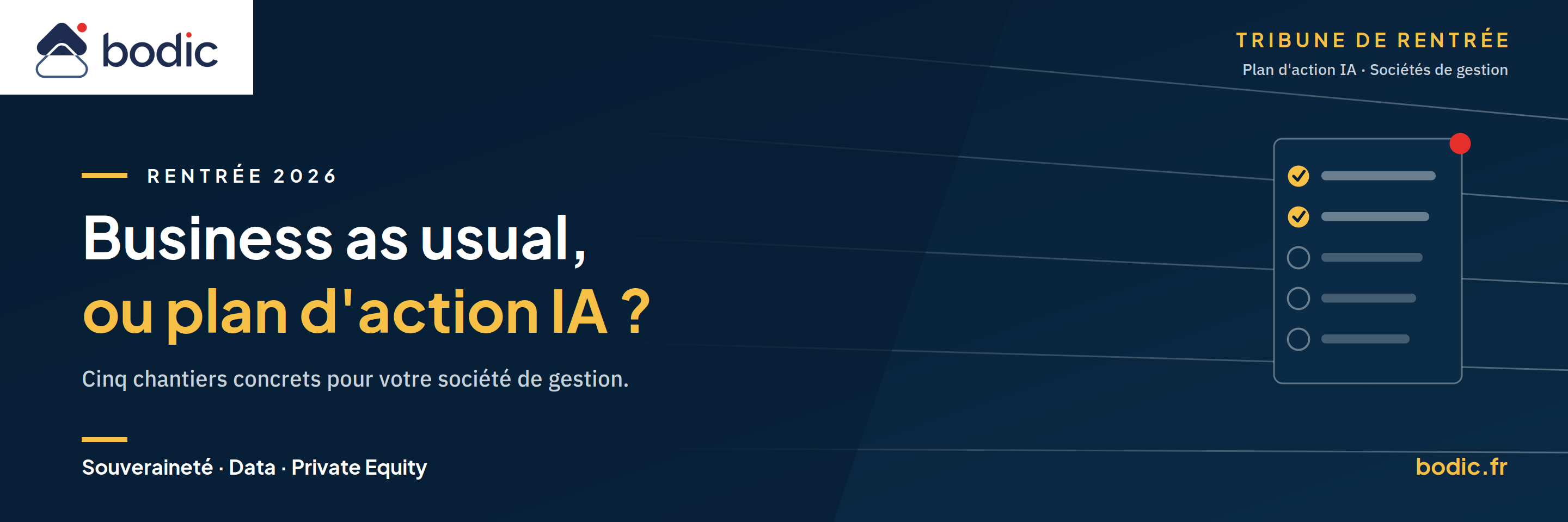 Rentrée 2026 : business as usual ou plan d'action IA pour votre société de gestion ?